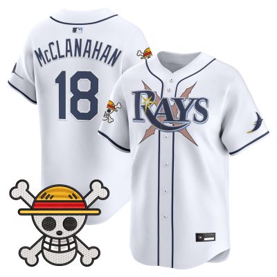 Men's Tampa Bay Rays x One Piece Vapor Premier Limited Jersey - White / Shane McClanahan