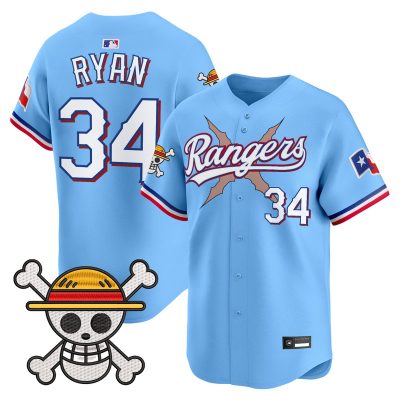 Men's Texas Rangers x One Piece Vapor Premier Limited Jersey - Blue / Nolan Ryan