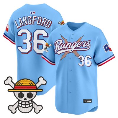Men's Texas Rangers x One Piece Vapor Premier Limited Jersey - Blue / Wyatt Langford