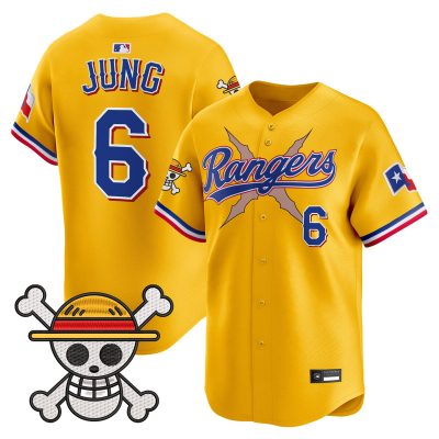 Men's Texas Rangers x One Piece Vapor Premier Limited Jersey - Gold / Josh Jung
