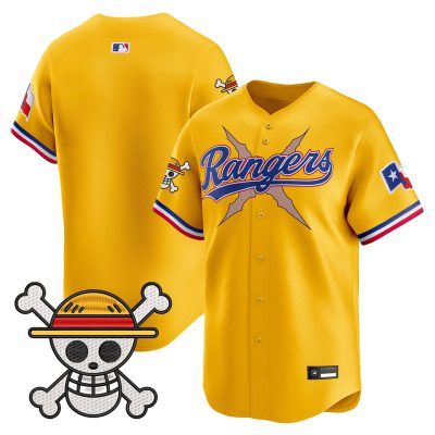 Men's Texas Rangers x One Piece Vapor Premier Limited Jersey - Gold / #Team