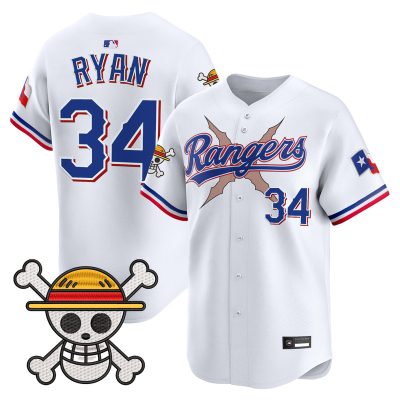 Men's Texas Rangers x One Piece Vapor Premier Limited Jersey - White / Nolan Ryan