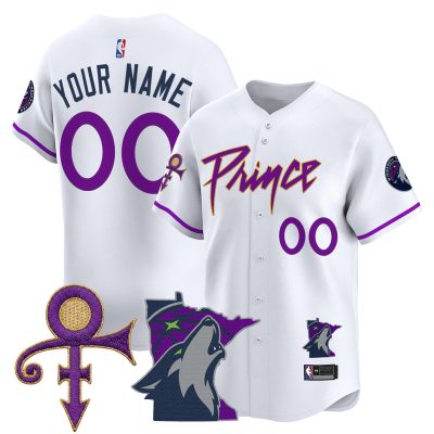 Minnesota Timberwolves Prince Patch Vapor Baseball Custom Jersey - Association