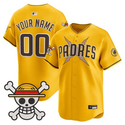 Padres x One Piece Vapor Premier Limited Custom Jersey - Gold