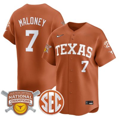 Texas Longhorns 2026 Softball National Champions Vapor Premier Limited Stitched Jersey - Orange / Ashton Maloney