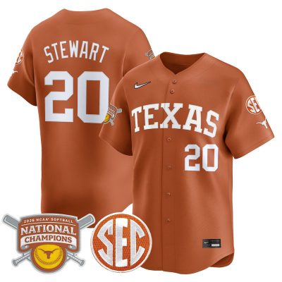 Texas Longhorns 2026 Softball National Champions Vapor Premier Limited Stitched Jersey - Orange / Katie Stewart