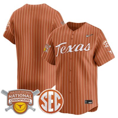 Texas Longhorns 2026 Softball National Champions Vapor Premier Limited Stitched Jersey - Orange Pinstripe / Team