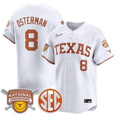 Texas Longhorns 2026 Softball National Champions Vapor Premier Limited Stitched Jersey - White / Cat Osterman