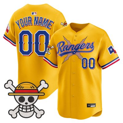 Texas Rangers x One Piece Vapor Premier Limited Custom Jersey - Gold