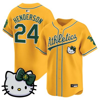 Unisex Athletics Hello Kitty Vapor Premier Limited Jersey - Gold / Rickey Henderson