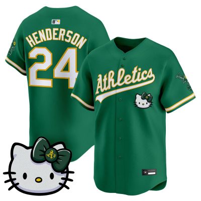Unisex Athletics Hello Kitty Vapor Premier Limited Jersey - Green / Rickey Henderson