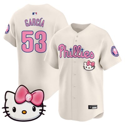 Unisex Philadelphia Phillies Hello Kitty Vapor Premier Limited Jersey - Cream / Adolis Garcia