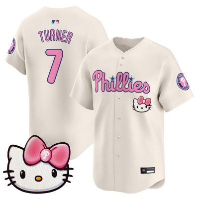 Unisex Philadelphia Phillies Hello Kitty Vapor Premier Limited Jersey - Cream / Trea Turner