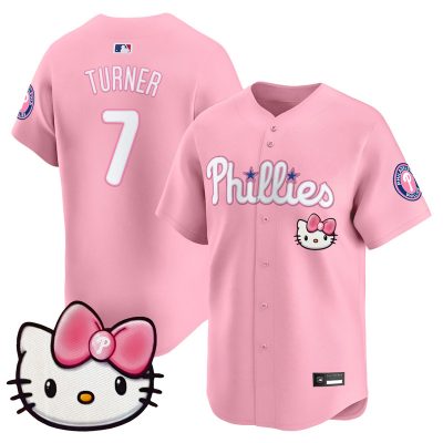 Unisex Philadelphia Phillies Hello Kitty Vapor Premier Limited Jersey - Pink / Trea Turner