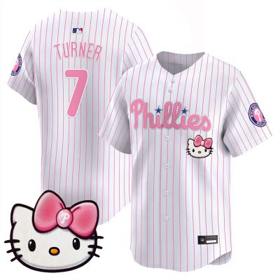 Unisex Philadelphia Phillies Hello Kitty Vapor Premier Limited Jersey - Pinstripe / Trea Turner