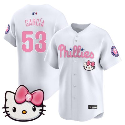 Unisex Philadelphia Phillies Hello Kitty Vapor Premier Limited Jersey - White / Adolis Garcia