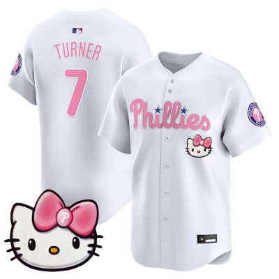 Unisex Philadelphia Phillies Hello Kitty Vapor Premier Limited Jersey - White / Trea Turner