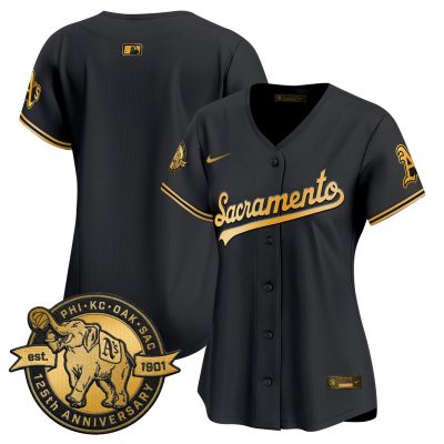 Women's Athletics 'Sacramento Edition' Vapor Premier Limited Jersey - 125th Anniversary Patch - Black Gold / Team