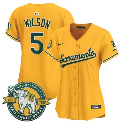 Women's Athletics 'Sacramento Edition' Vapor Premier Limited Jersey - 125th Anniversary Patch - Gold / Jacob Wilson