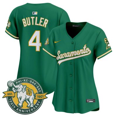 Women's Athletics 'Sacramento Edition' Vapor Premier Limited Jersey - 125th Anniversary Patch - Green / Lawrence Butler