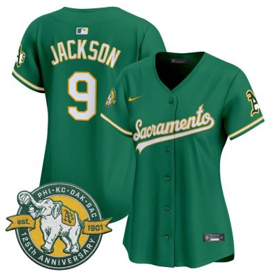 Women's Athletics 'Sacramento Edition' Vapor Premier Limited Jersey - 125th Anniversary Patch - Green / Reggie Jackson