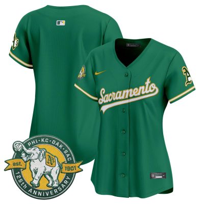 Women's Athletics 'Sacramento Edition' Vapor Premier Limited Jersey - 125th Anniversary Patch - Green / Team