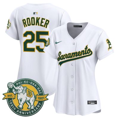 Women's Athletics 'Sacramento Edition' Vapor Premier Limited Jersey - 125th Anniversary Patch - White / Brent Rooker