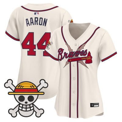 Women's Atlanta Braves x One Piece Vapor Premier Limited Jersey - Cream / Hank Aaron