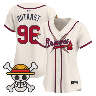 Women's Atlanta Braves x One Piece Vapor Premier Limited Jersey - Cream / OutKast
