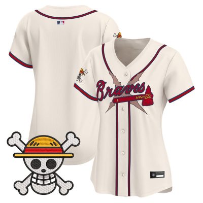 Women's Atlanta Braves x One Piece Vapor Premier Limited Jersey - Cream / Team