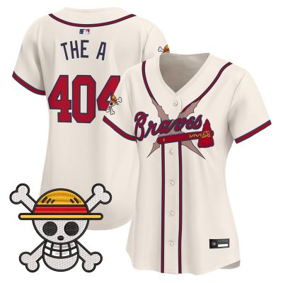 Women's Atlanta Braves x One Piece Vapor Premier Limited Jersey - Cream / The A 404