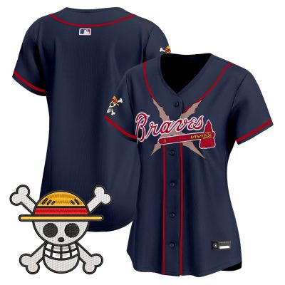 Women's Atlanta Braves x One Piece Vapor Premier Limited Jersey - Navy / Team