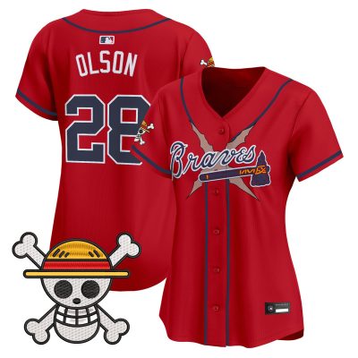 Women's Atlanta Braves x One Piece Vapor Premier Limited Jersey - Red / Matt Olson