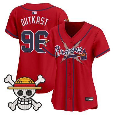 Women's Atlanta Braves x One Piece Vapor Premier Limited Jersey - Red / OutKast
