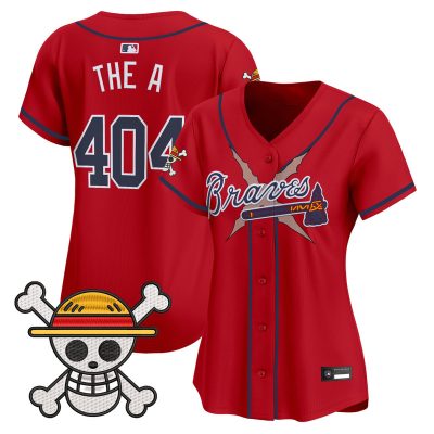 Women's Atlanta Braves x One Piece Vapor Premier Limited Jersey - Red / The A 404