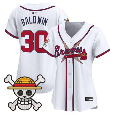 Women's Atlanta Braves x One Piece Vapor Premier Limited Jersey - White / Drake Baldwin