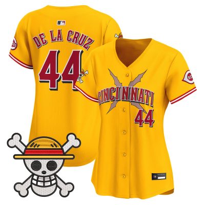 Women's Cincinnati Reds x One Piece Vapor Premier Limited Jersey - Gold / Elly De La Cruz