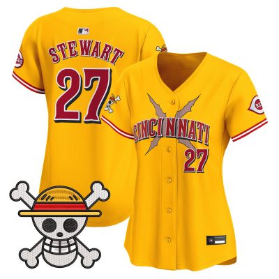 Women's Cincinnati Reds x One Piece Vapor Premier Limited Jersey - Gold / Sal Stewart