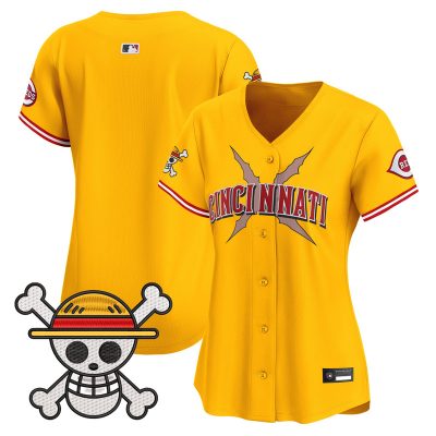 Women's Cincinnati Reds x One Piece Vapor Premier Limited Jersey - Gold / Team