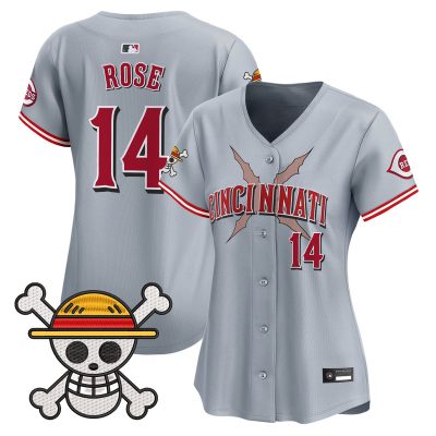 Women's Cincinnati Reds x One Piece Vapor Premier Limited Jersey - Gray / Pete Rose