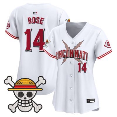 Women's Cincinnati Reds x One Piece Vapor Premier Limited Jersey - White / Pete Rose