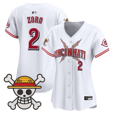 Women's Cincinnati Reds x One Piece Vapor Premier Limited Jersey - White / Zoro