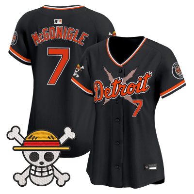 Women's Detroit Tigers x One Piece Vapor Premier Limited Jersey - Black / Kevin McGonigle
