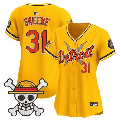 Women's Detroit Tigers x One Piece Vapor Premier Limited Jersey - Gold / Riley Greene