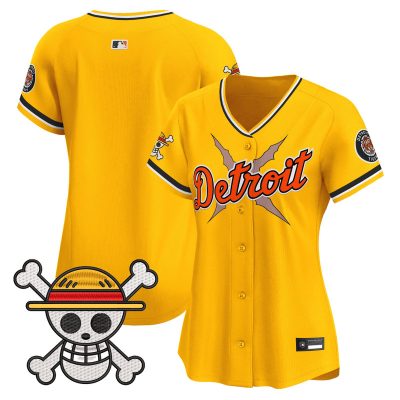 Women's Detroit Tigers x One Piece Vapor Premier Limited Jersey - Gold / Team