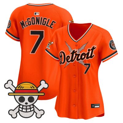 Women's Detroit Tigers x One Piece Vapor Premier Limited Jersey - Orange / Kevin McGonigle