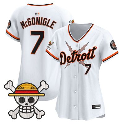 Women's Detroit Tigers x One Piece Vapor Premier Limited Jersey - White / Kevin McGonigle
