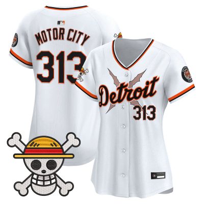 Women's Detroit Tigers x One Piece Vapor Premier Limited Jersey - White / Motor City 313