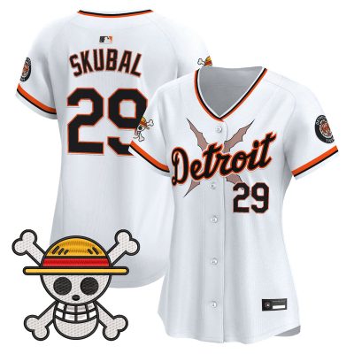 Women's Detroit Tigers x One Piece Vapor Premier Limited Jersey - White / Tarik Skubal