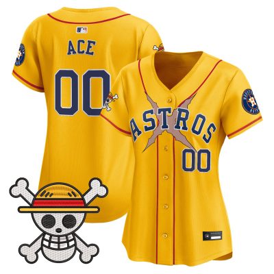 Women's Houston Astros x One Piece Vapor Premier Limited Jersey - Gold / Ace